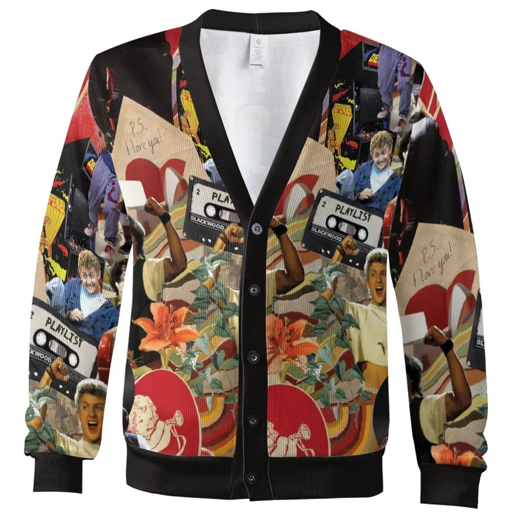 Vintage Collage Bill and Ted Cardigan - 2