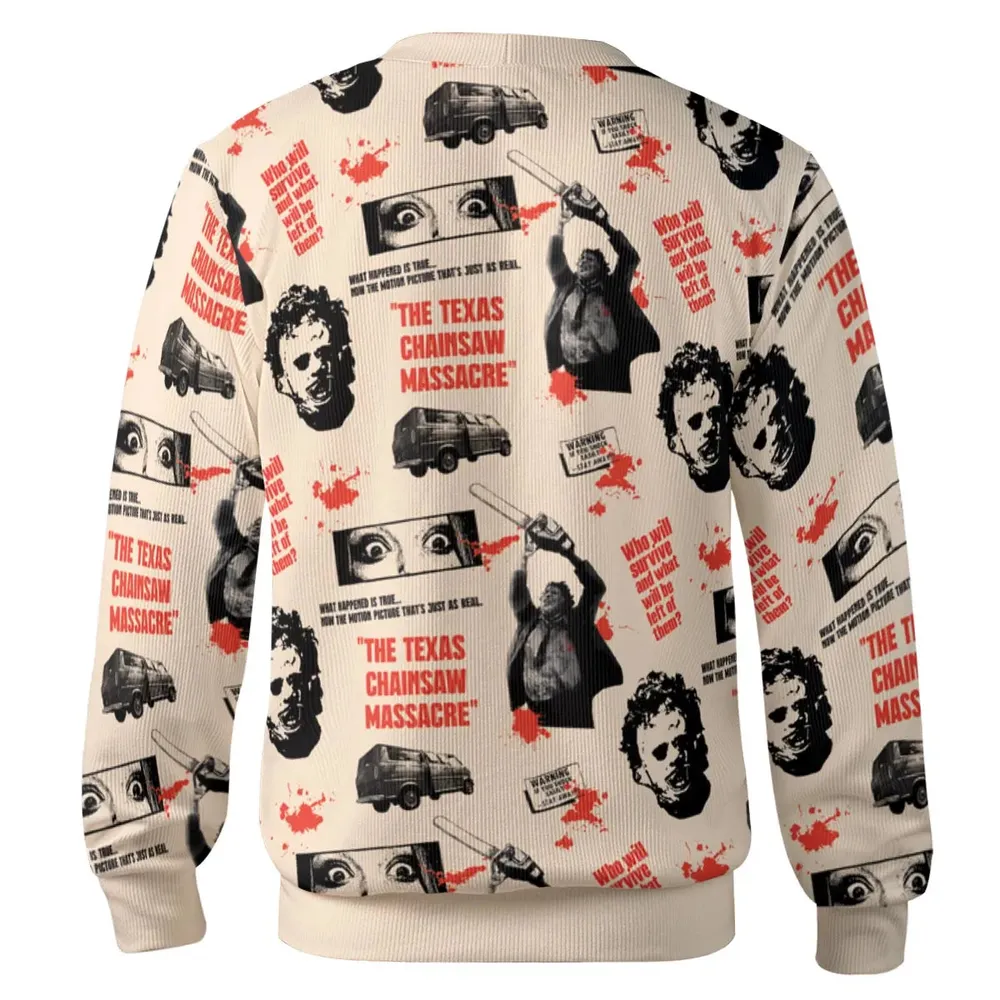 Leatherface The Texas Chainsaw Massacre Horror Pattern Cardigan - 3