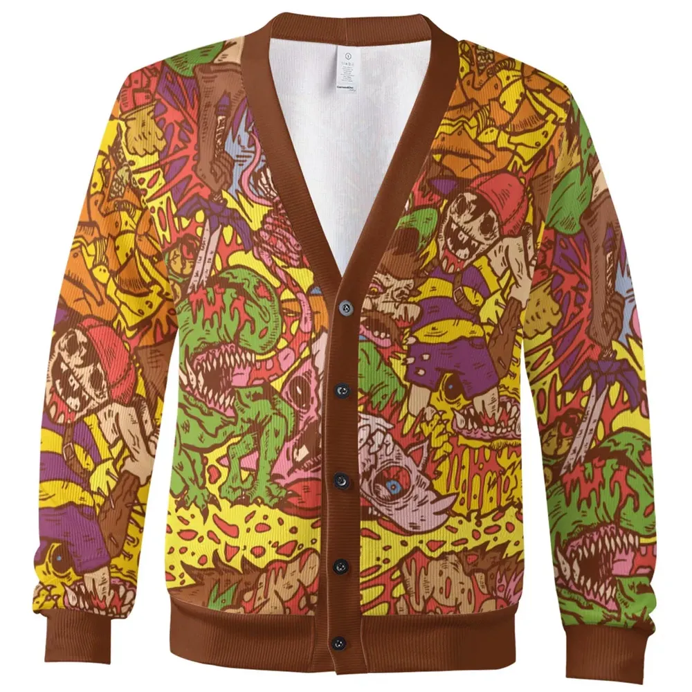 Nitendo Characters in Creepy Style Cardigan - 2