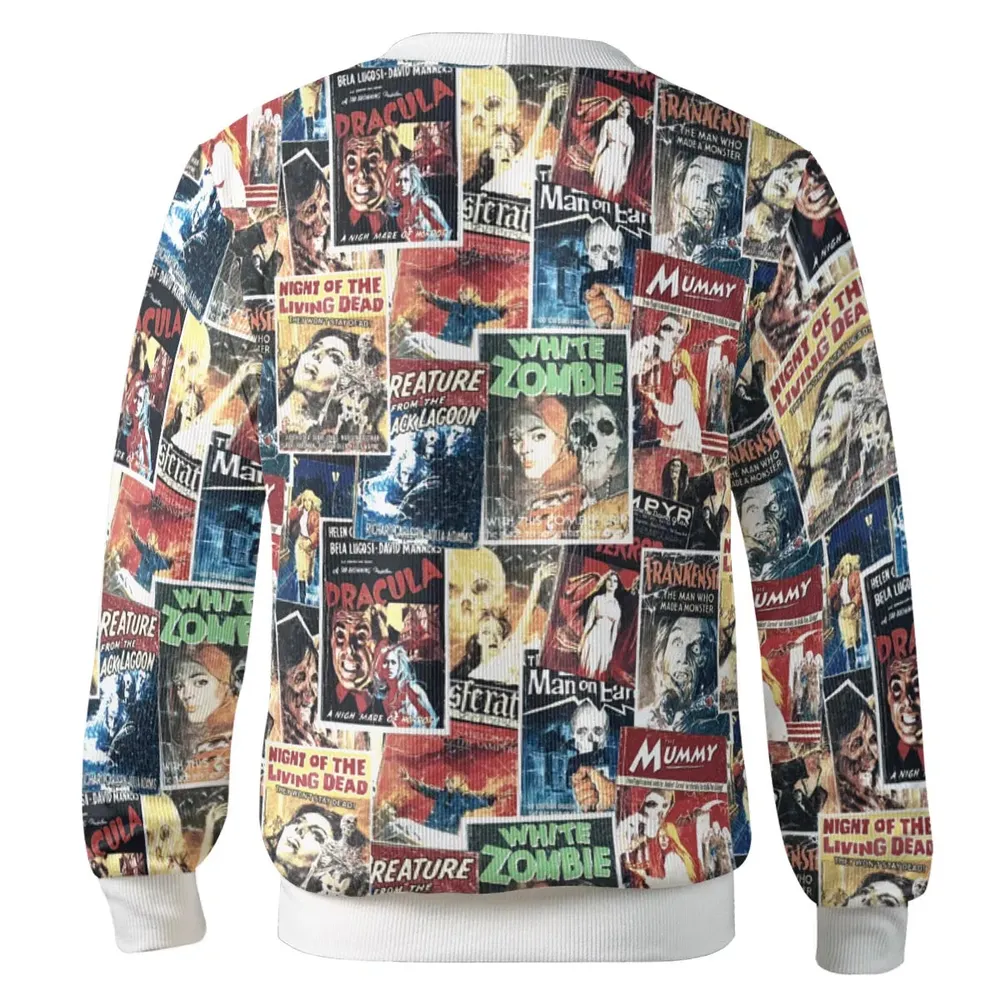 Pioneering '50s Classics Monster Hammer Horror Films Cardigan - 3