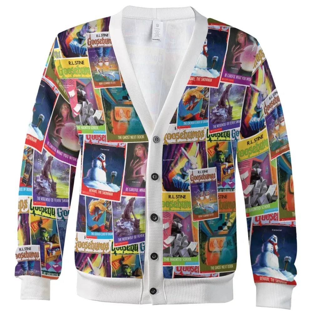 Goosebumps Monster Collage Pattern Cardigan - 2