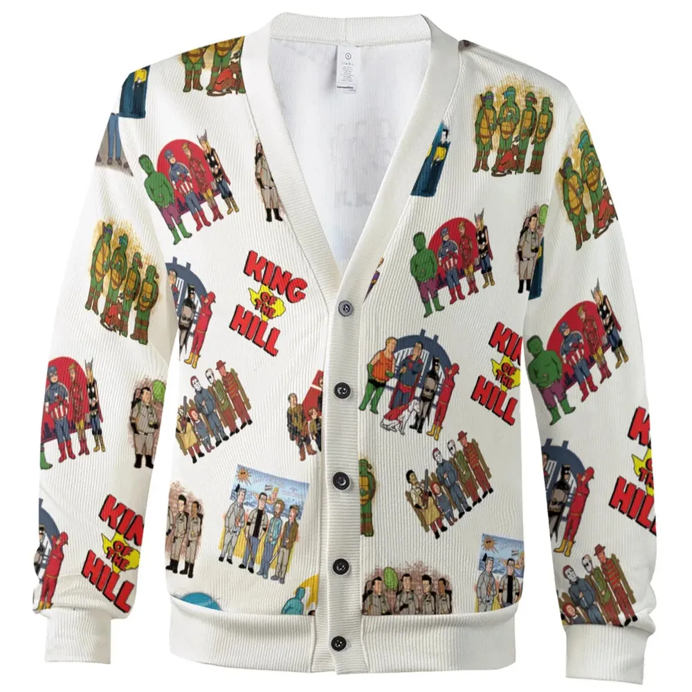 Hank Hill's Friends King Of The Hill Parody Cardigan - 2