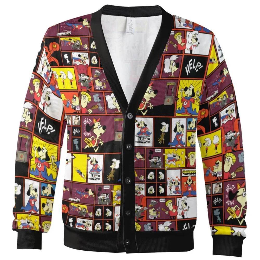 Underdog Cartoon Pattern Cardigan - 2