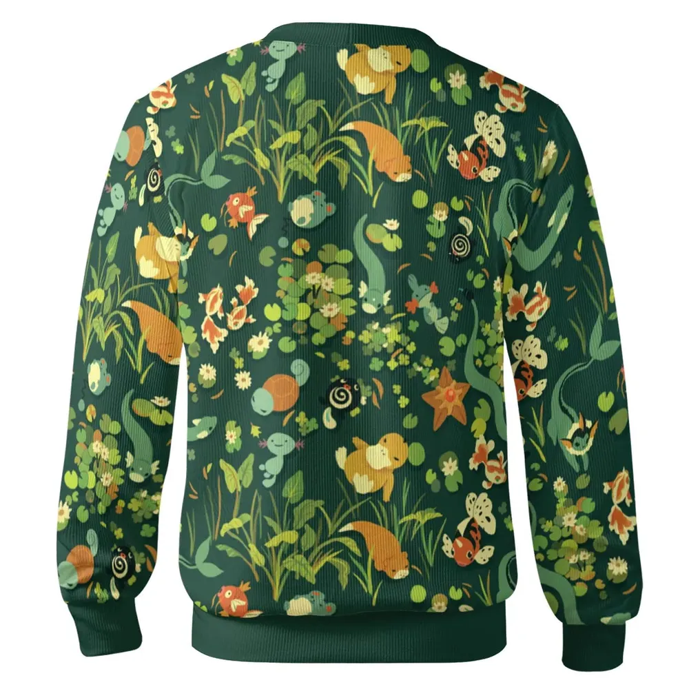 Floating In A Pond Magikarp Psyduck Vaporeon Water Pokemon Cardigan - 3