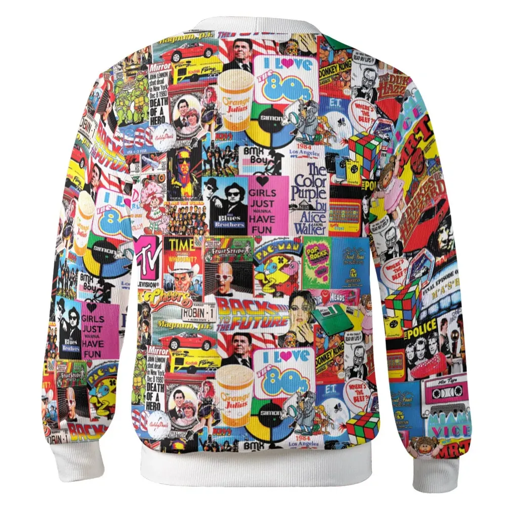 I heart 80s Collage Mr. T Back To the Future Pac-man Cardigan - 3