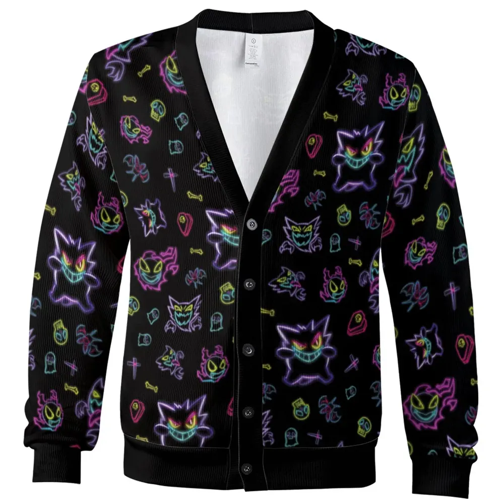 Neon Gastly Haunter Gengar Pokemon Cardigan - 2