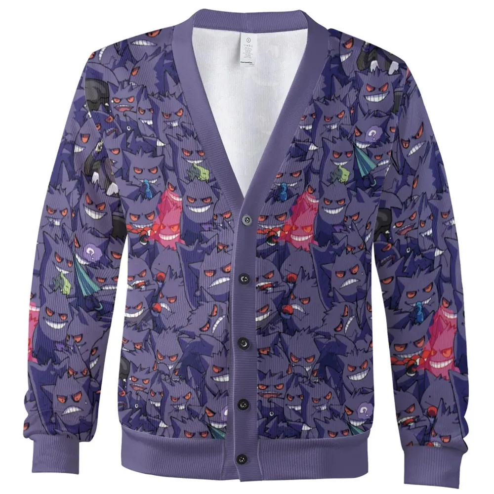 Gengars Pokemon Pattern Cardigan - 2