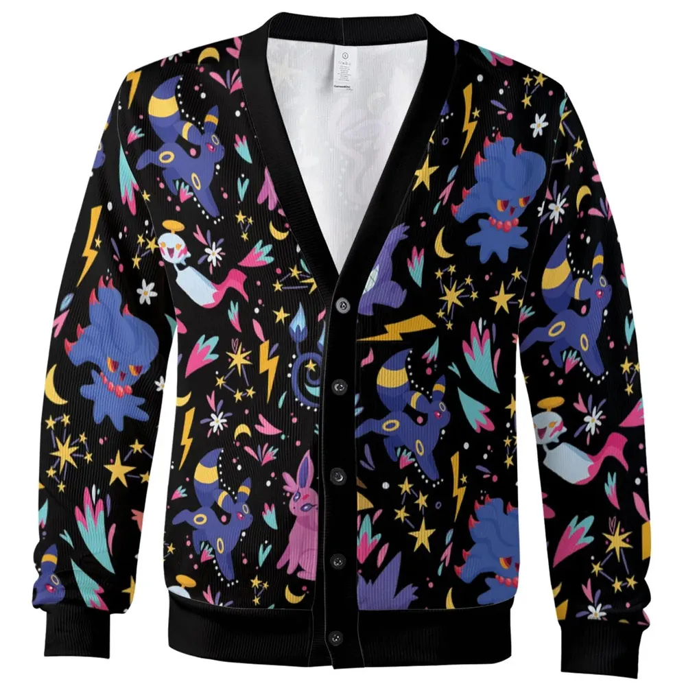 Ghost Buddies Cottagecore Pokemon Patterns Cardigan - 2