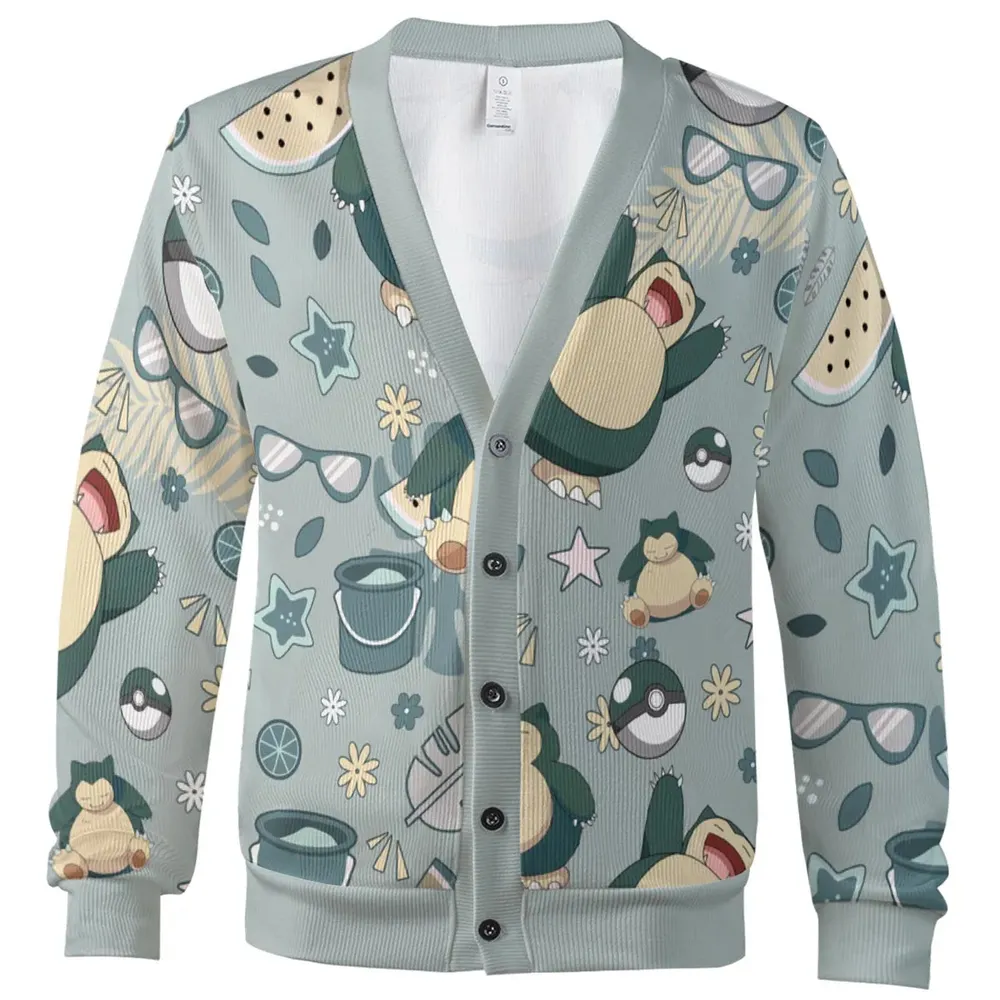 Summer Relax Snorlax Pokemon Cardigan - 2