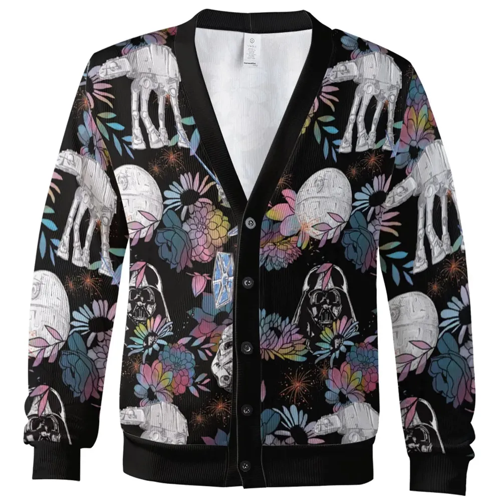 Floral Wars Dark Side Star Wars Pattern Cardigan - 2