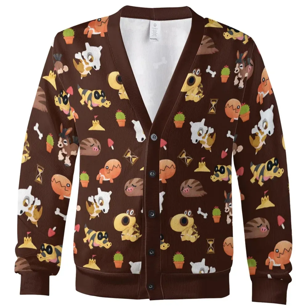 Ground Type Pokemon Pattern Cardigan - 2