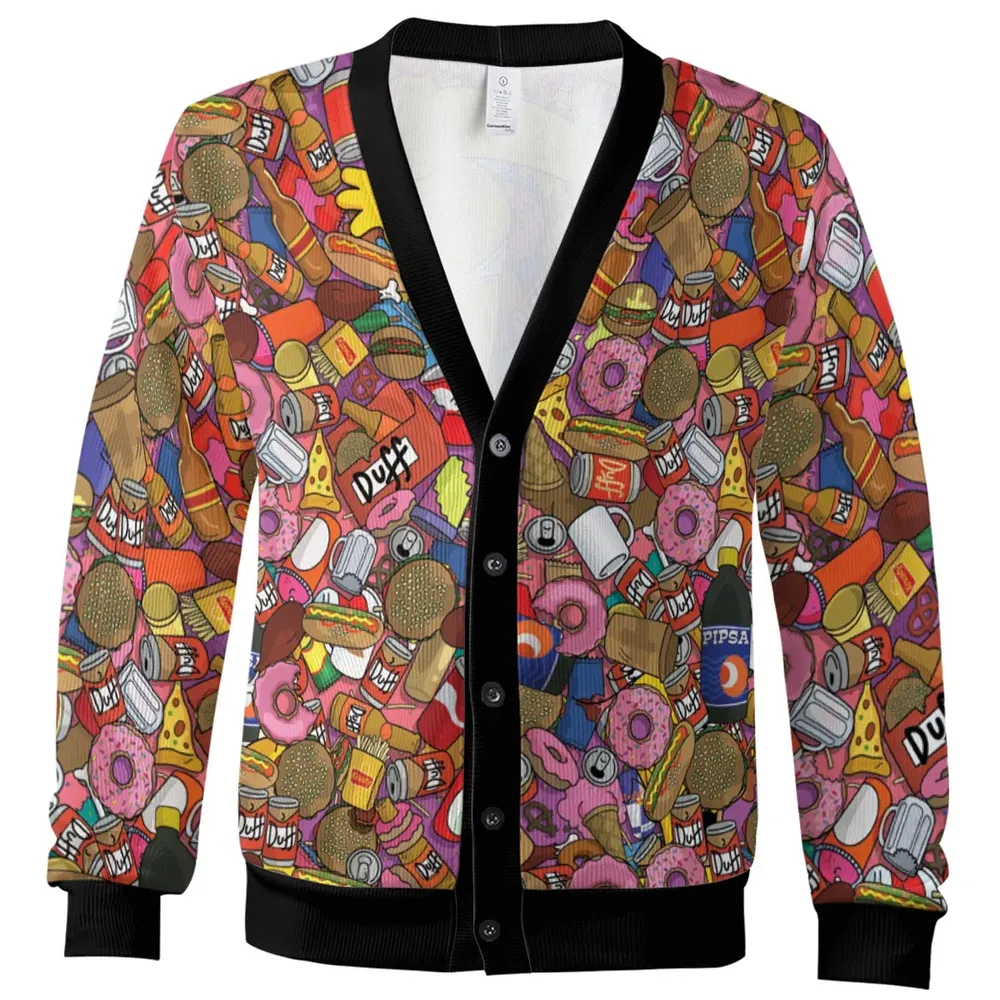 Homer Simpson Getting Drunk Duff Beer The Simpsons Cardigan - 2