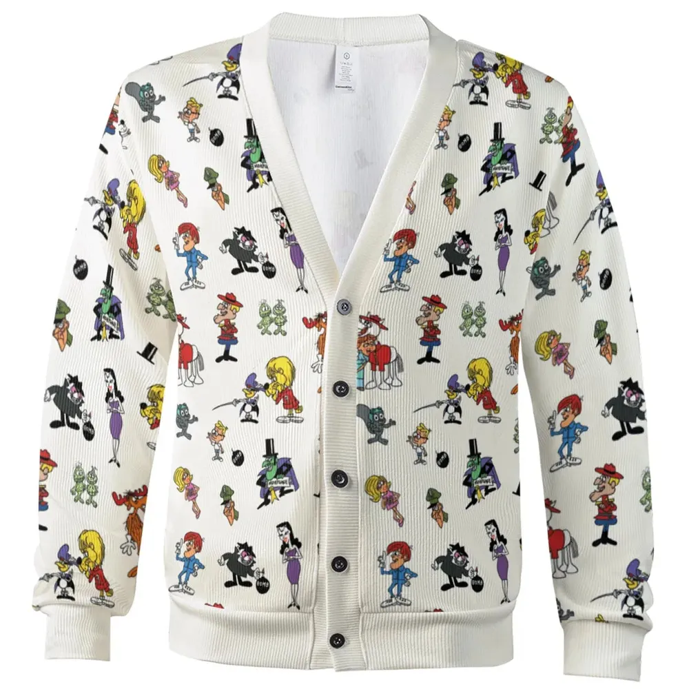 The Adventures of Rocky and Bullwinkle and Friends Characters Pattern Cardigan - 2