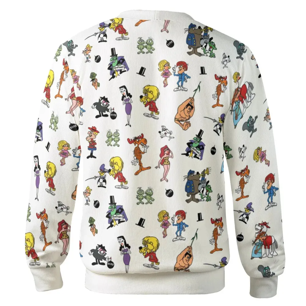 The Adventures of Rocky and Bullwinkle and Friends Characters Pattern Cardigan - 3