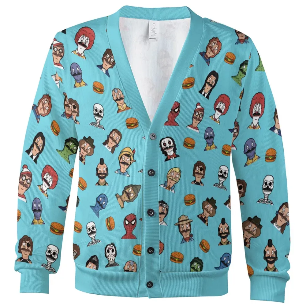Many Faces of Bob's Burger Cardigan - 2