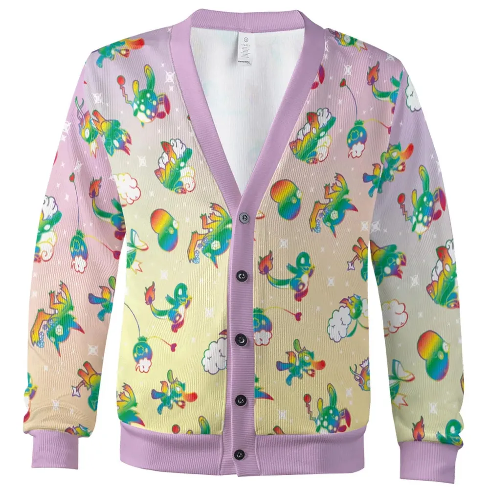 Rainbow Pokemon Pattern Cardigan - 2