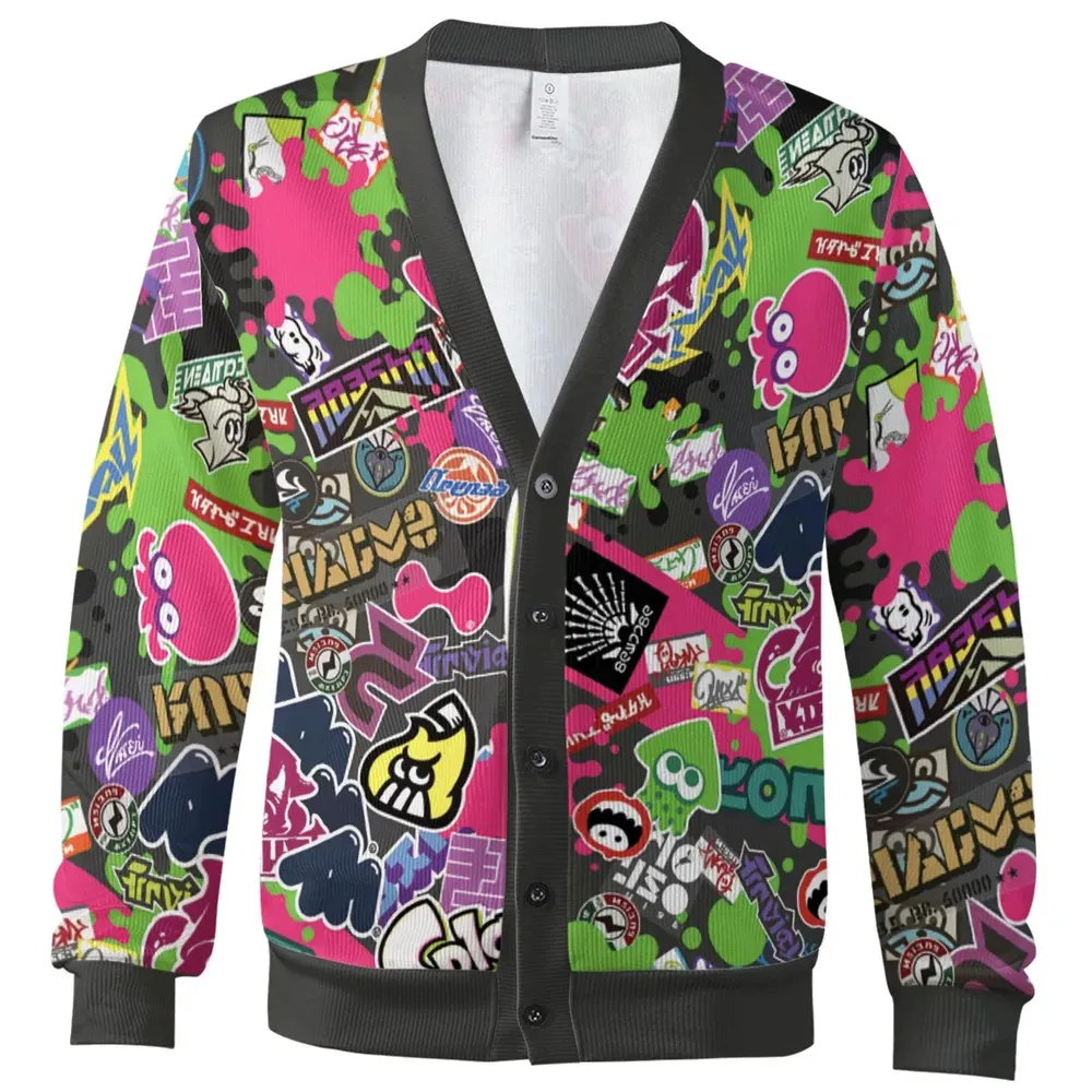 Splatoon Video Game Pattern Cardigan - 2