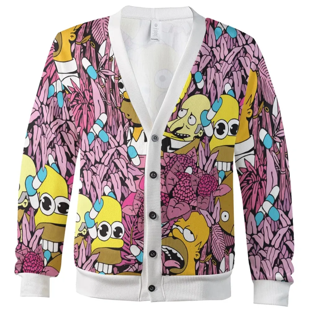 Homer Simpson In Flower Bush The Simpsons Cardigan - 2