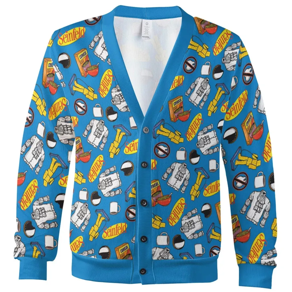 Jerry Seinfeld Comedian Pattern Cardigan - 2
