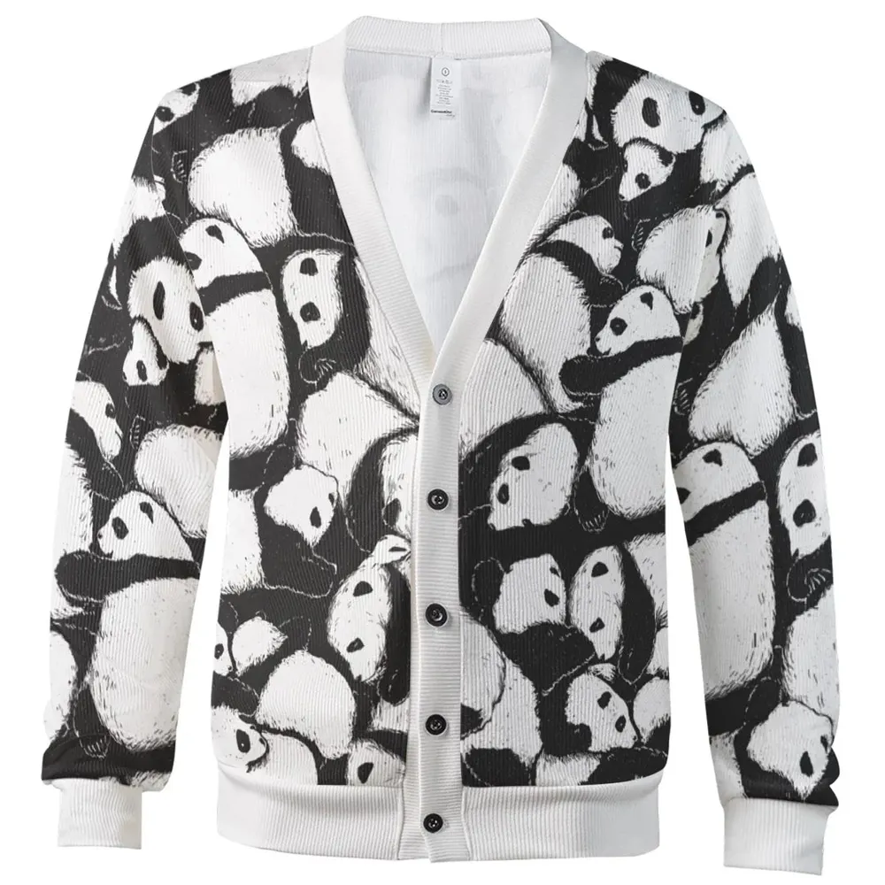 Lazy Day Panda Pattern Cardigan - 2