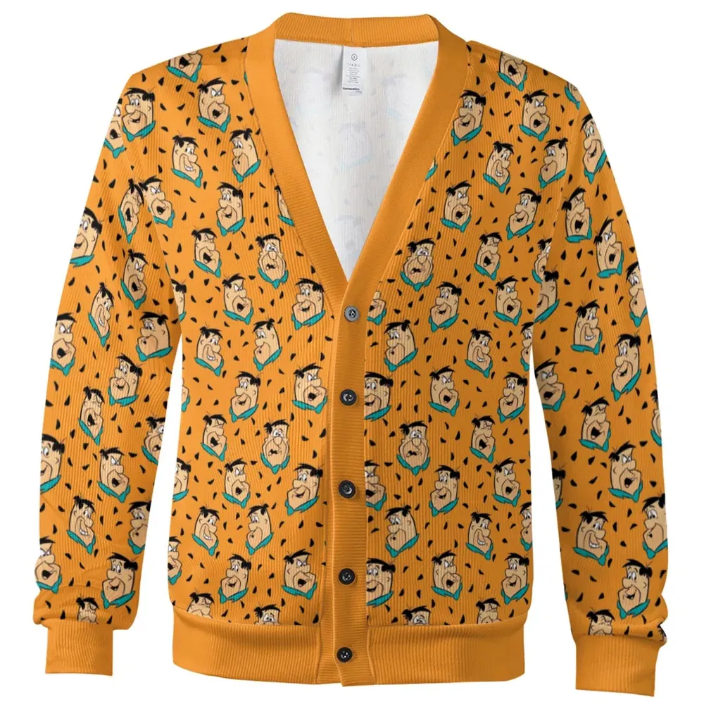 Fred Flintstone Expressions Pattern Cardigan - 2