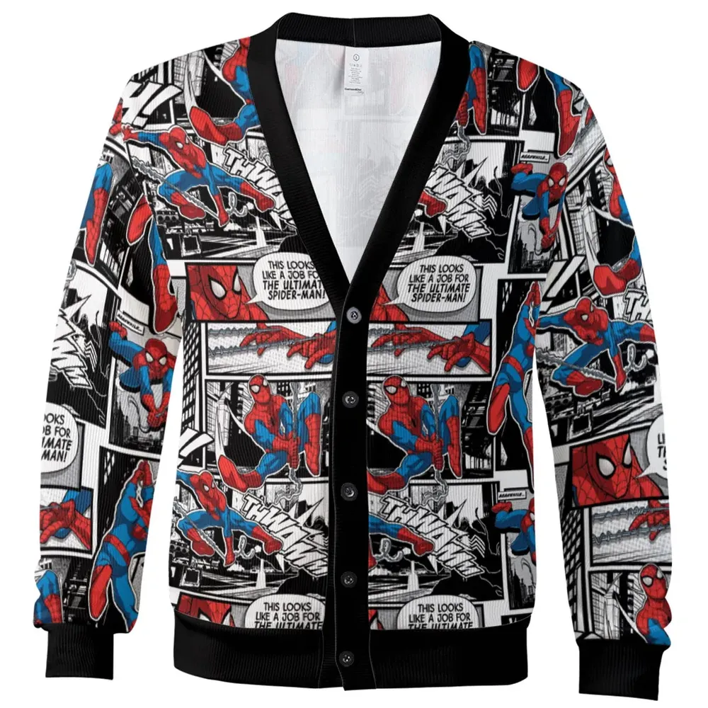 Spider Man Comic Pattern Cardigan - 2