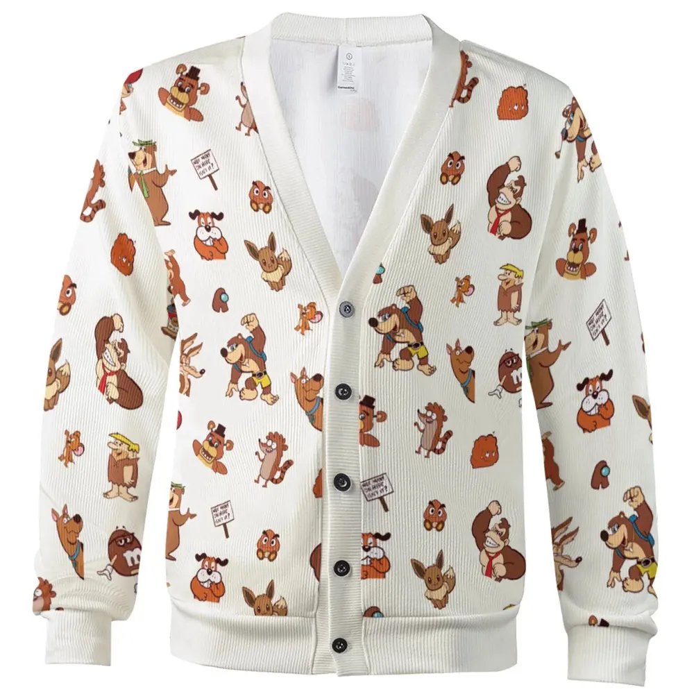 Famous Cartoon Characters in Brown Cardigan - 2