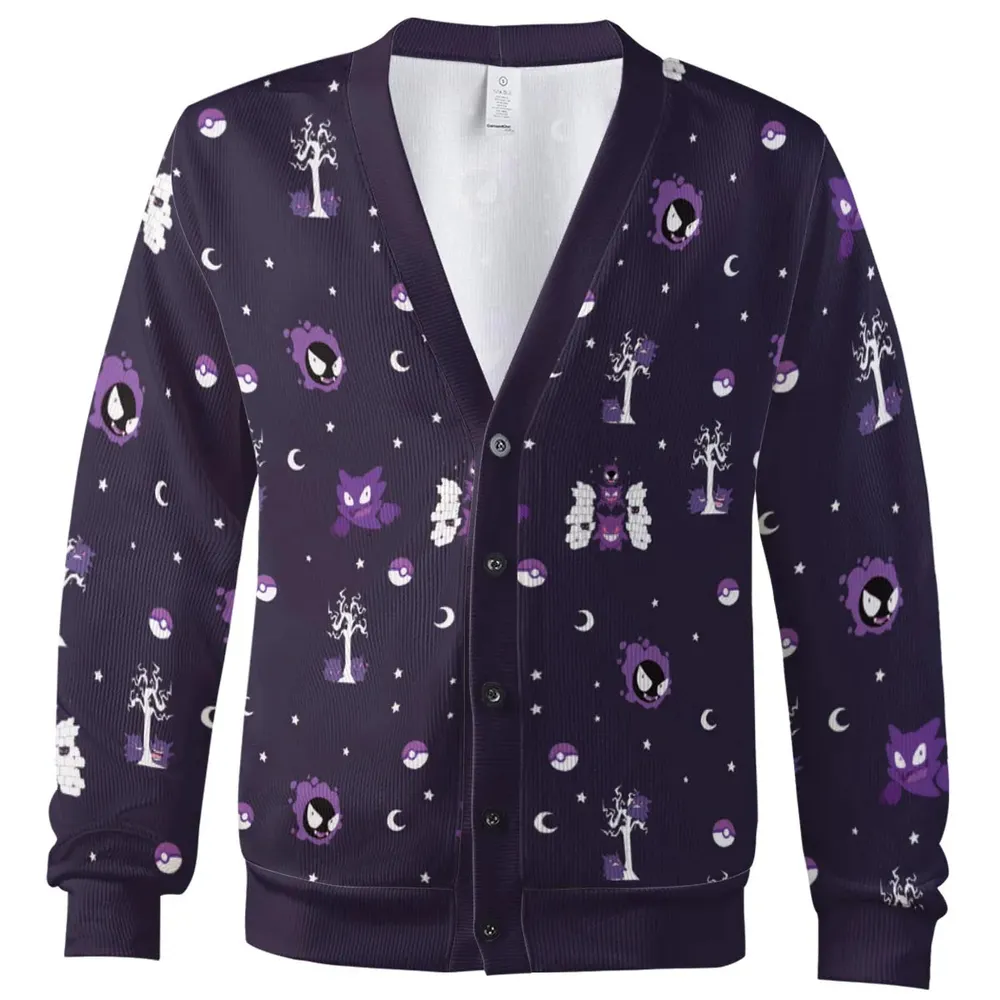 Gengar Pokemon Pattern Cardigan - 2