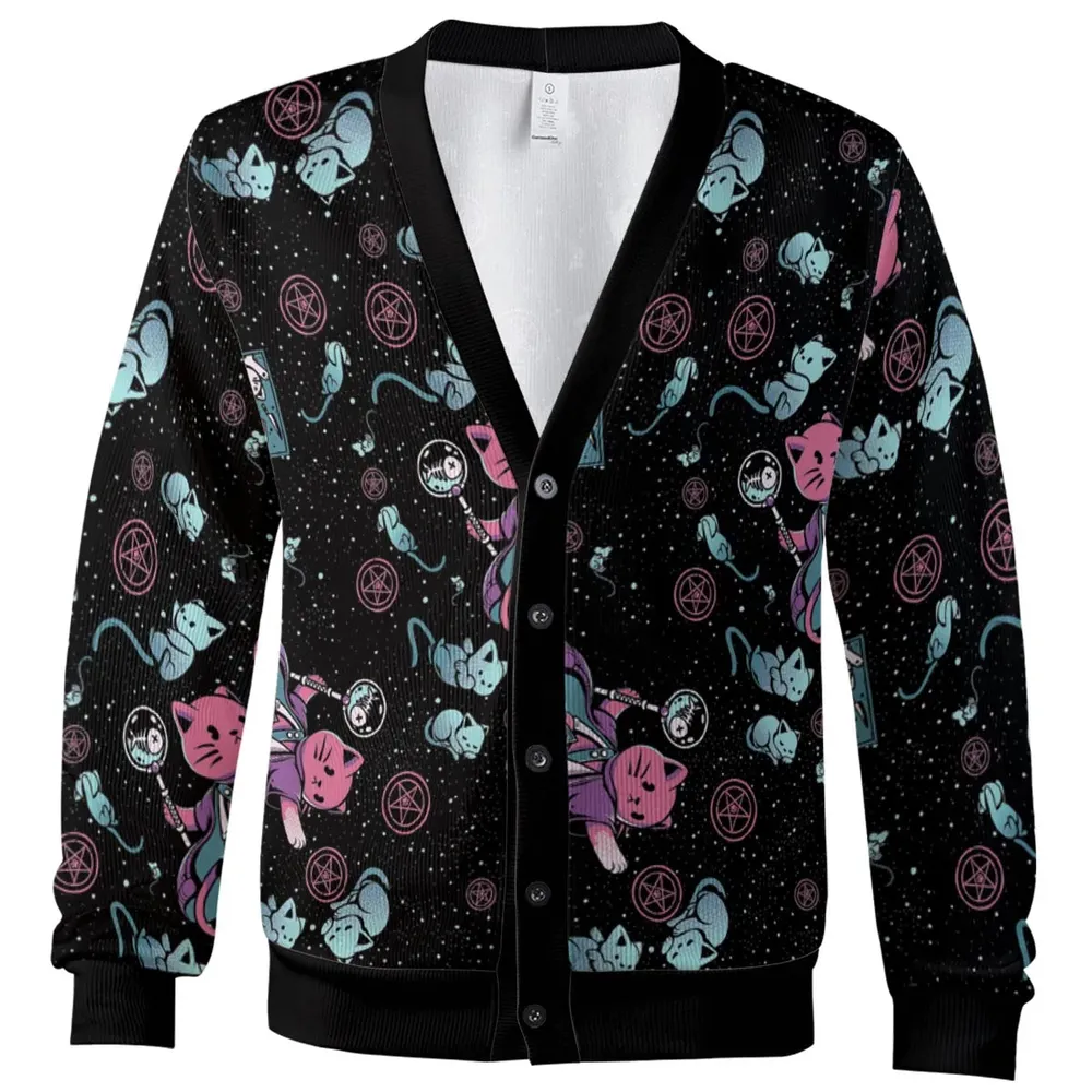 Necromancer Cat Pattern Cardigan - 2