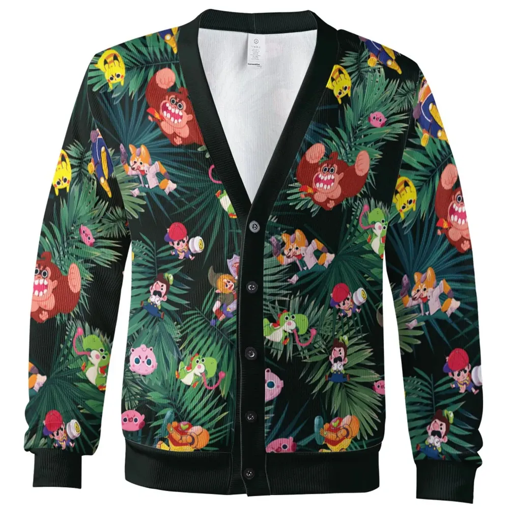 Video Game Characters Pattern Cardigan - 2