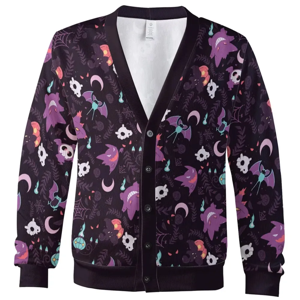 Lavender Town Pokemon Pattern Cardigan - 2