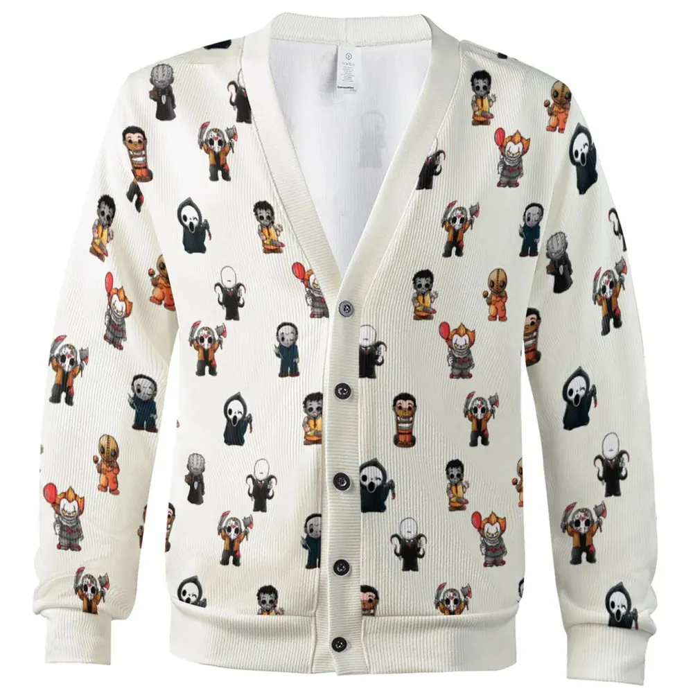 Horror Movies Characters Pattern Cardigan - 2