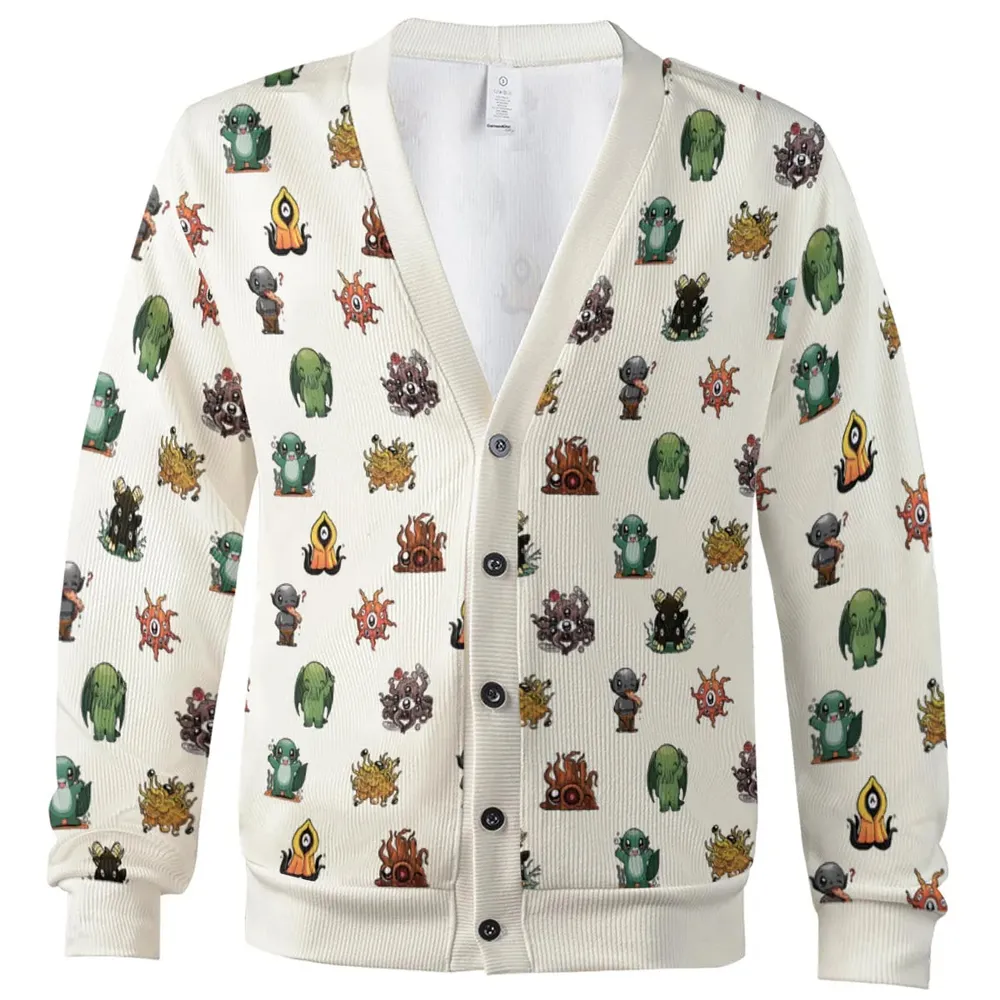 Lovecraft Demons Cute H.P. Lovecraft Monsters Pattern Cardigan - 2