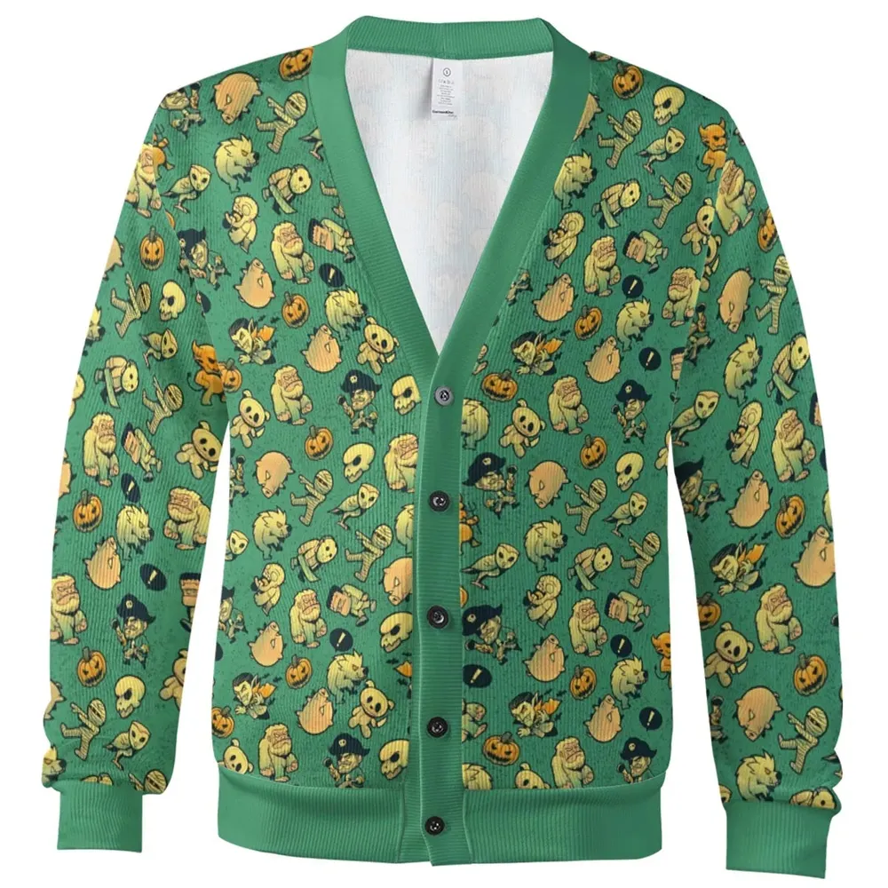 Terror Attack Cute Horror Characters Halloween Cardigan - 2