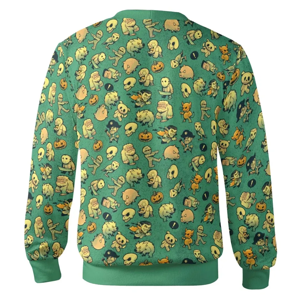 Terror Attack Cute Horror Characters Halloween Cardigan - 3