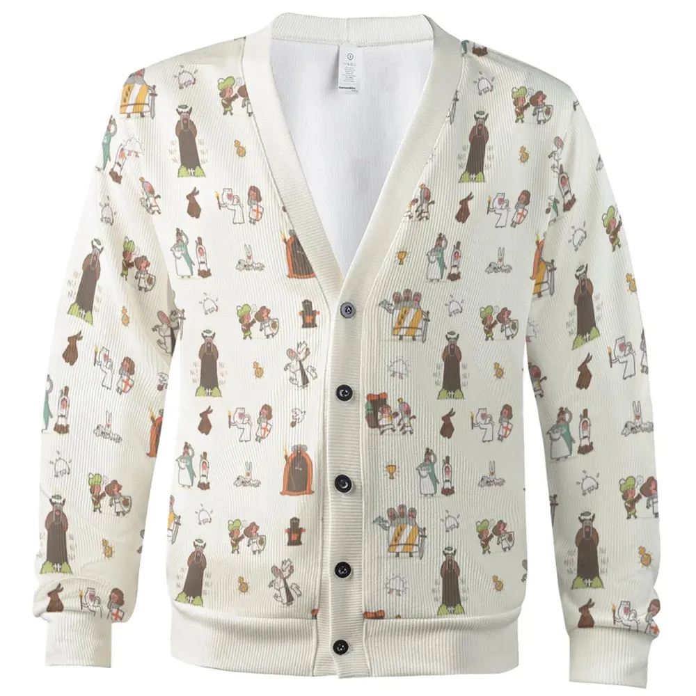 The Holy Grail Pattern Monty Python Button Down Cardigan - 2