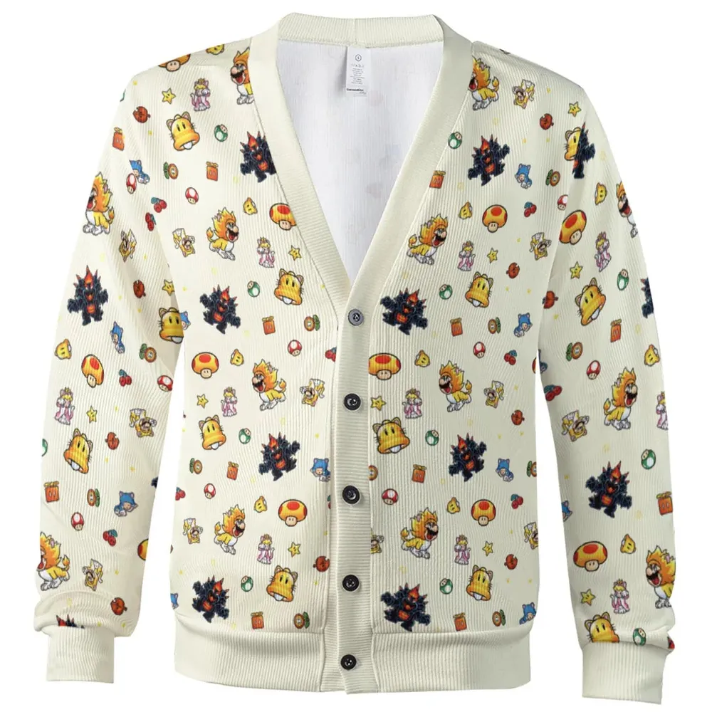 Super Mario Characters Pattern Cardigan - 2