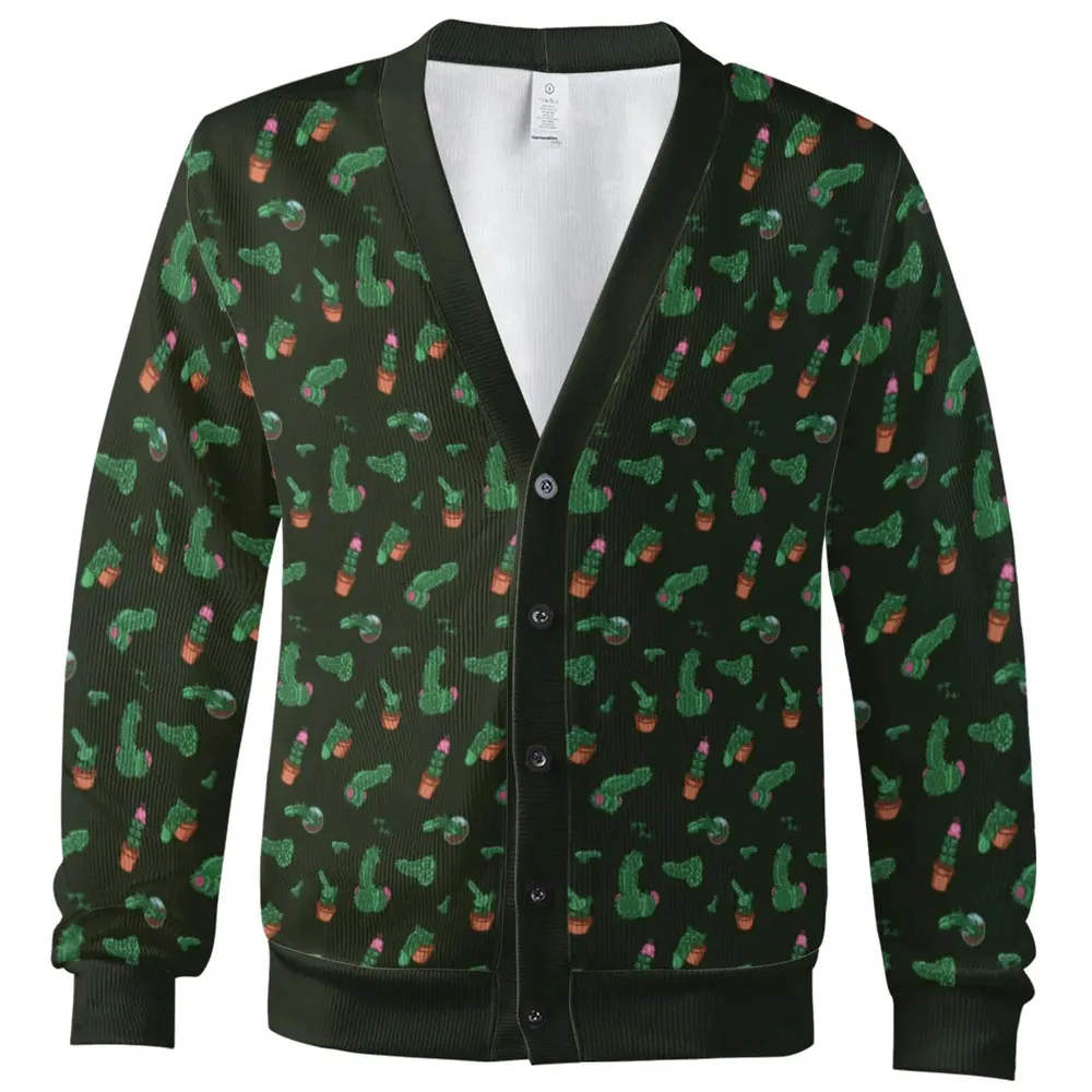 Funny Plants Pattern Cardigan - 2