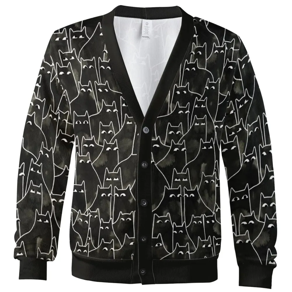 Suspicious Cats Funny Cat Cardigan - 2