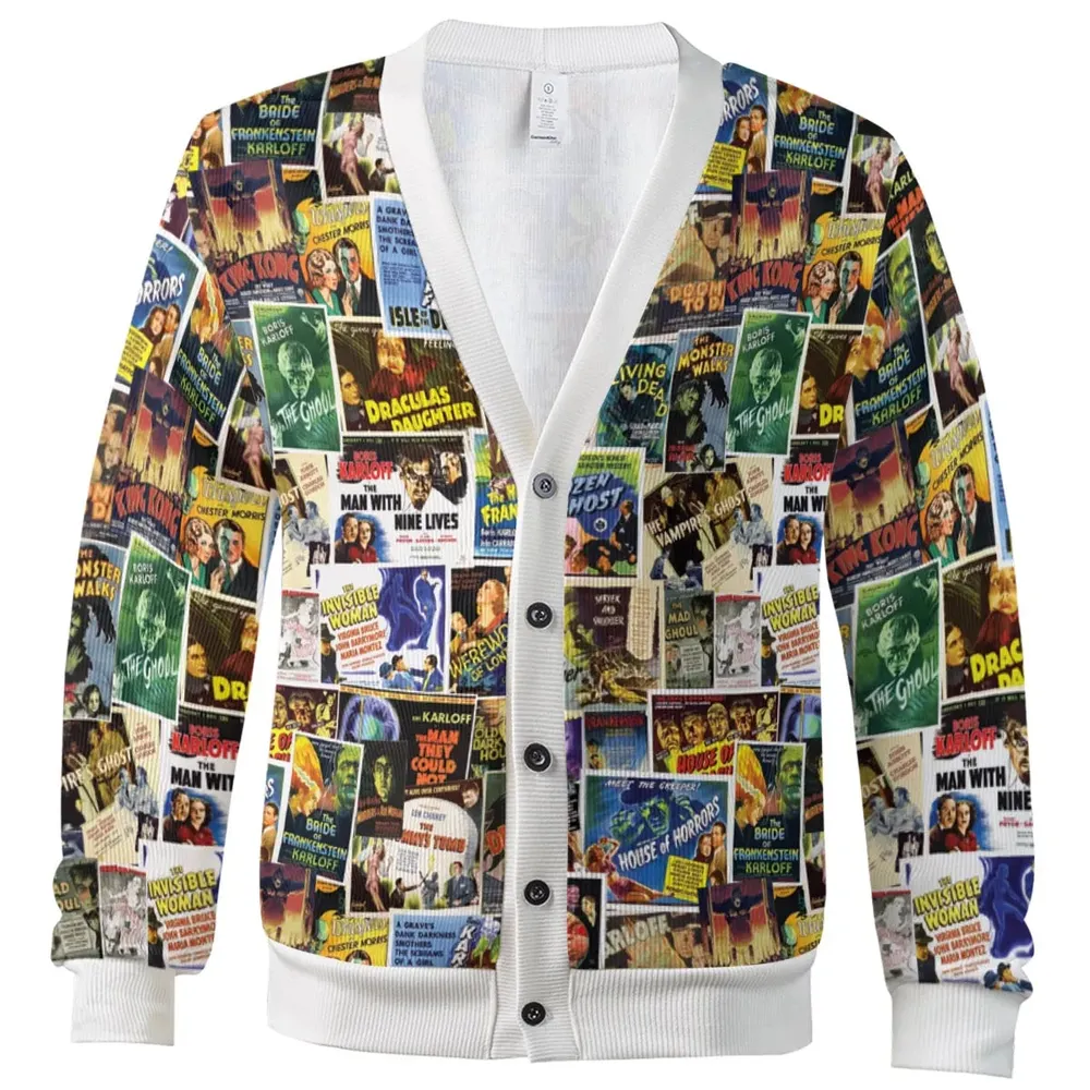 Vintage Horror Movies Cardigan - 2