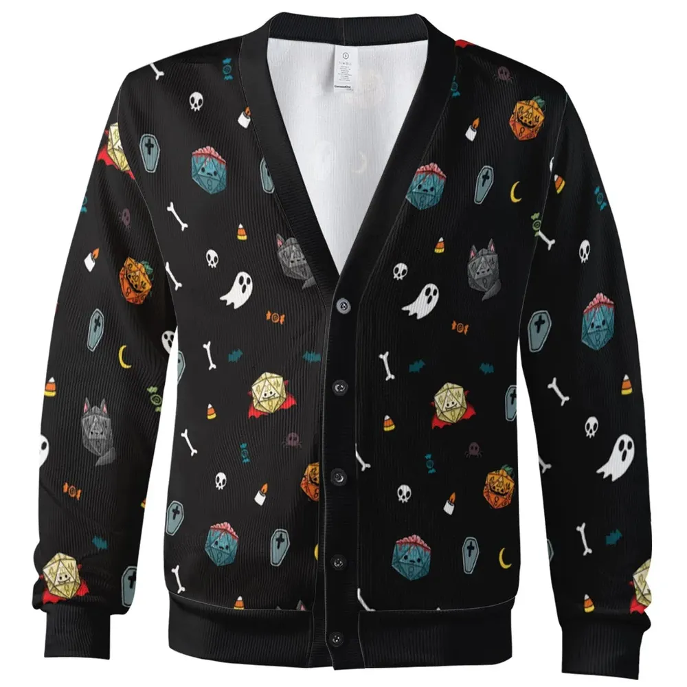 Halloween DND Dices Pattern Cardigan - 2