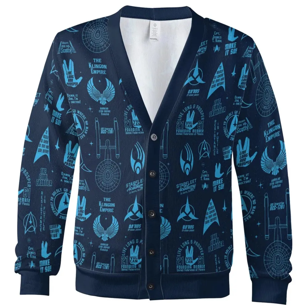 Trekkie Star Trek Pattern Cardigan - 2