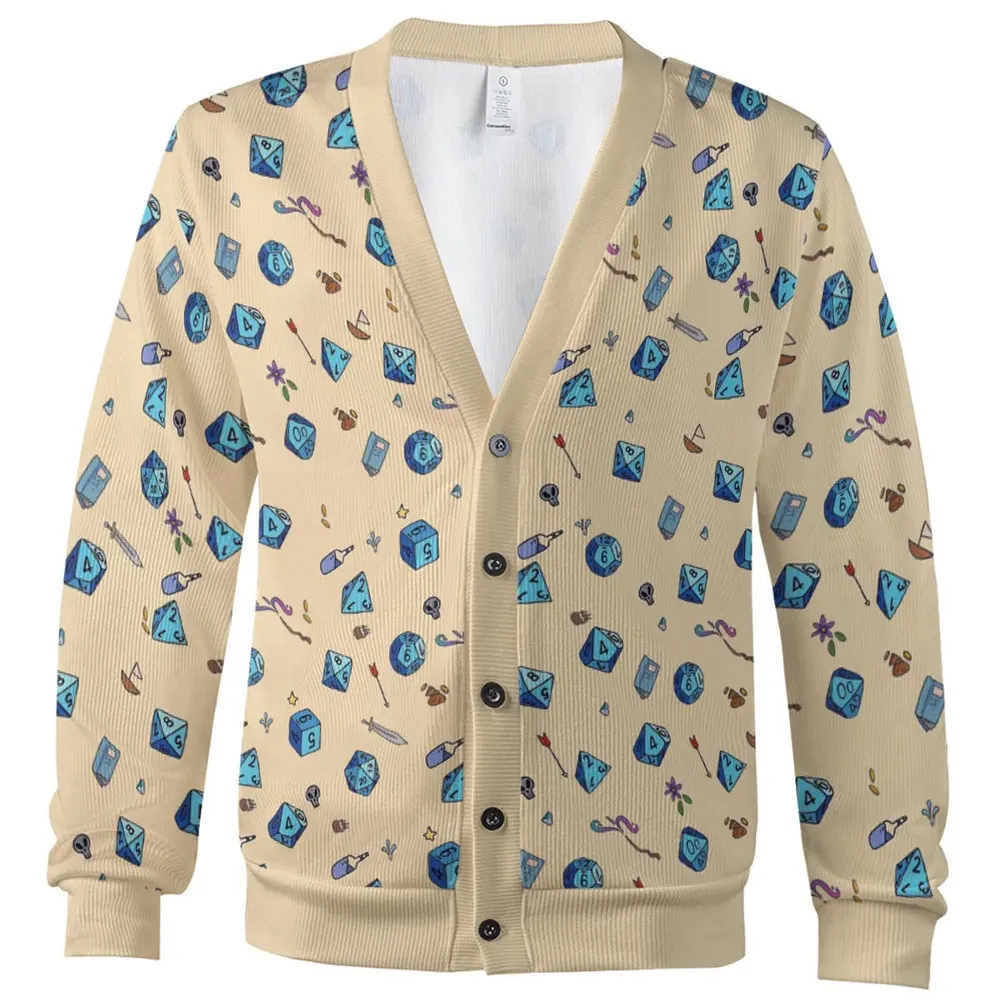 RPG DND Dices Pattern Cardigan - 2