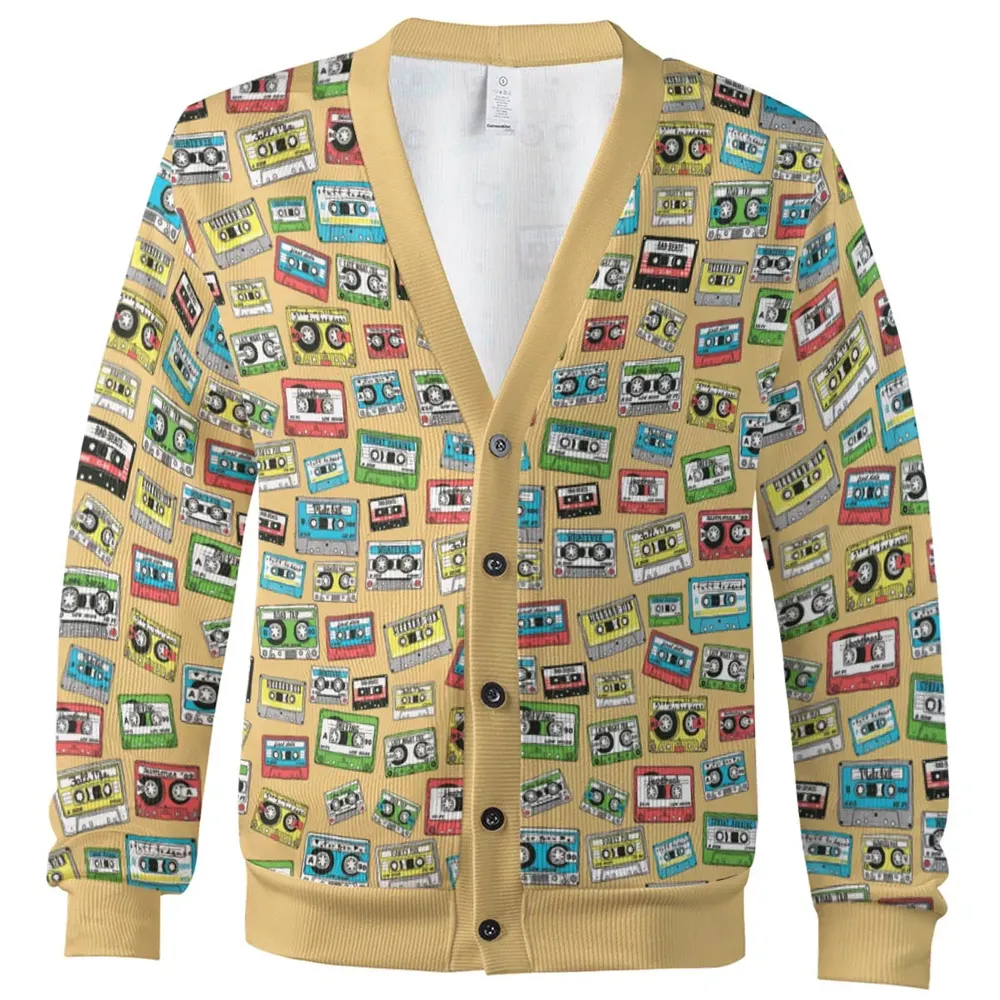 80s Playlist Pattern Cardigan - 2