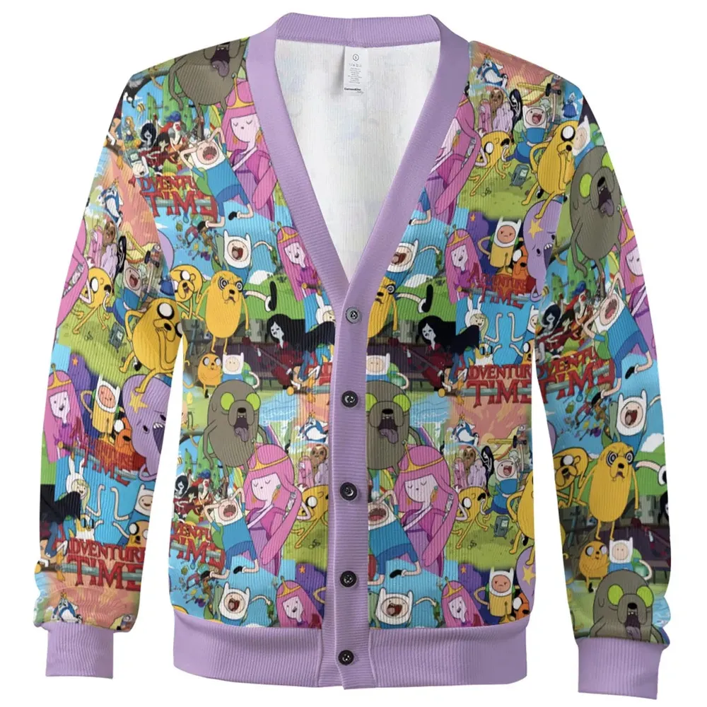 Adventure Time Characters Pattern Cardigan - 2