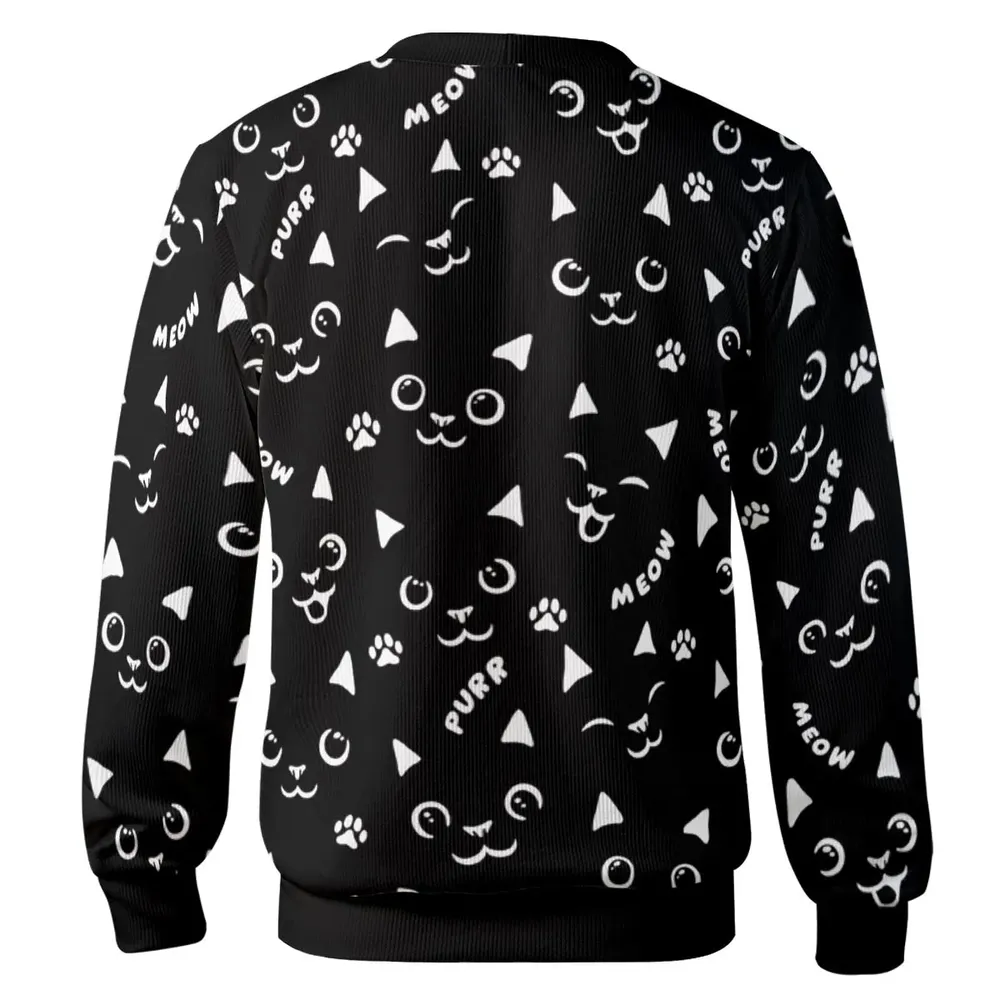 Black Cats Pattern Cardigan - 3