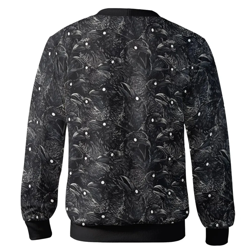 Black Raven Pattern Cardigan - 3