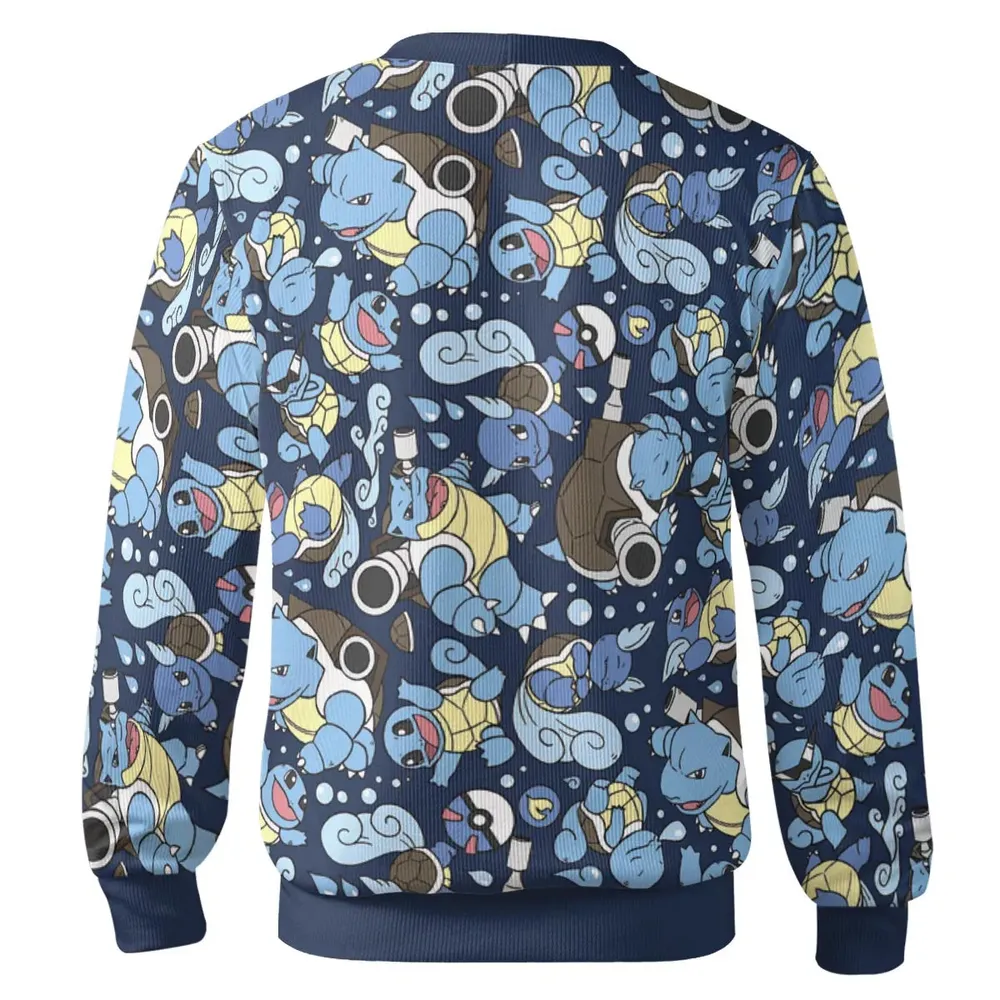 Blastoise Wartortle Squirtle Pokemon Pattern Cardigan - 3