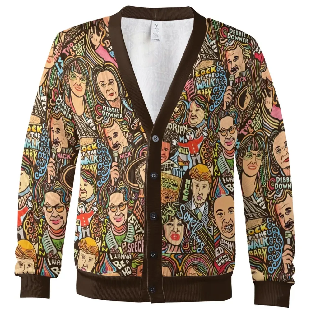 Blues Brothers Waynes World Coneheads SNL Characters Cardigan - 2