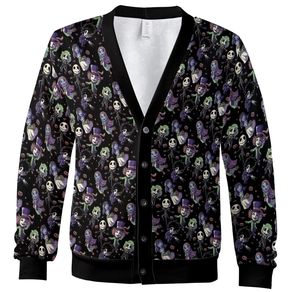 Buttons Characters Pattern Cardigan - 2